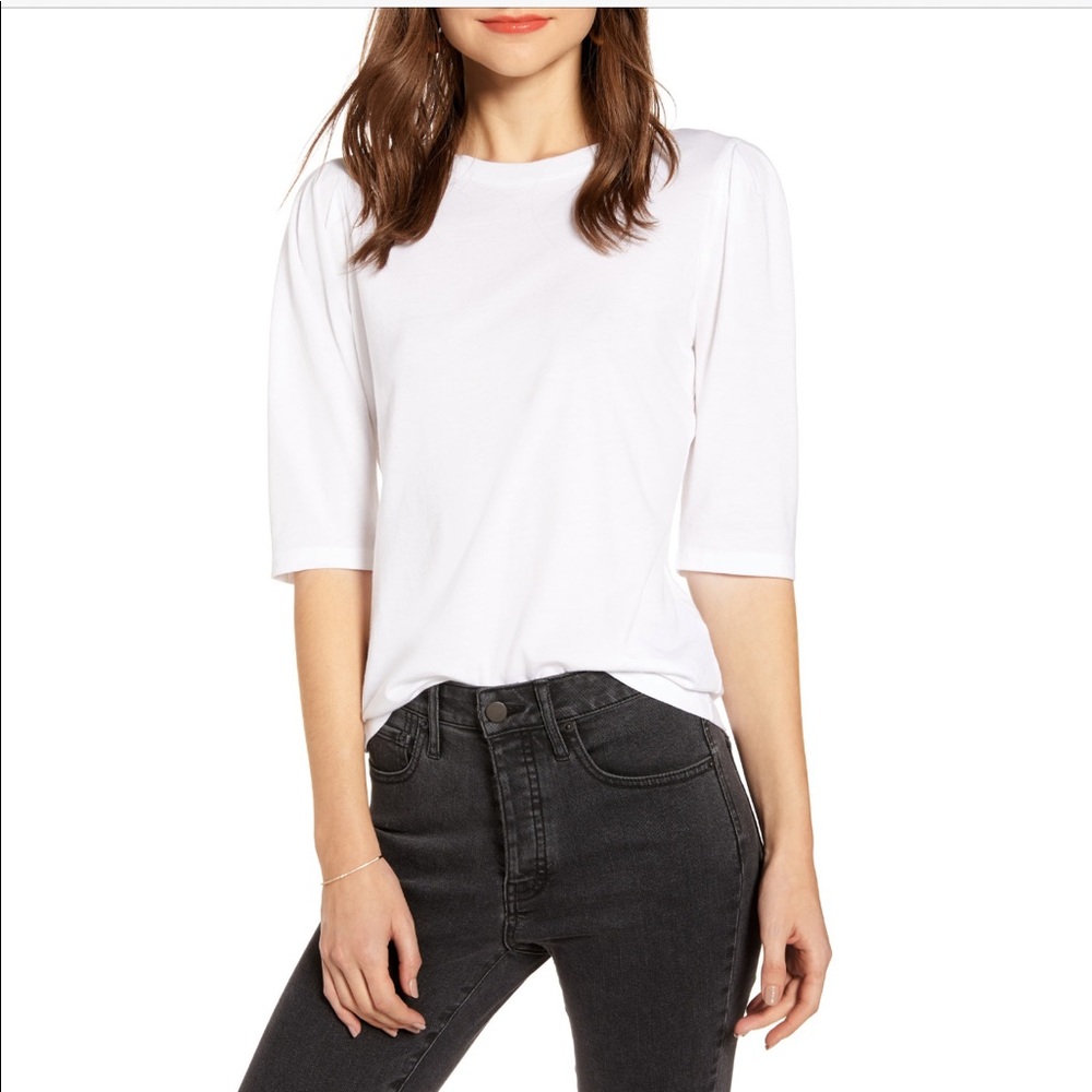 NWT something navy white tee